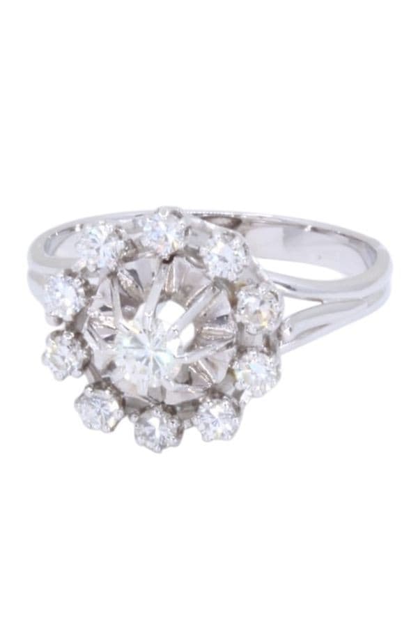 BAGUE MARGUERITE DIAMANTS 1950'S — vue 6