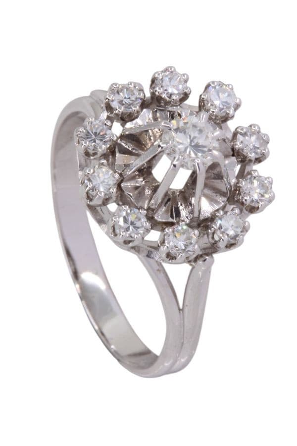 BAGUE MARGUERITE DIAMANTS 1950'S — vue 5