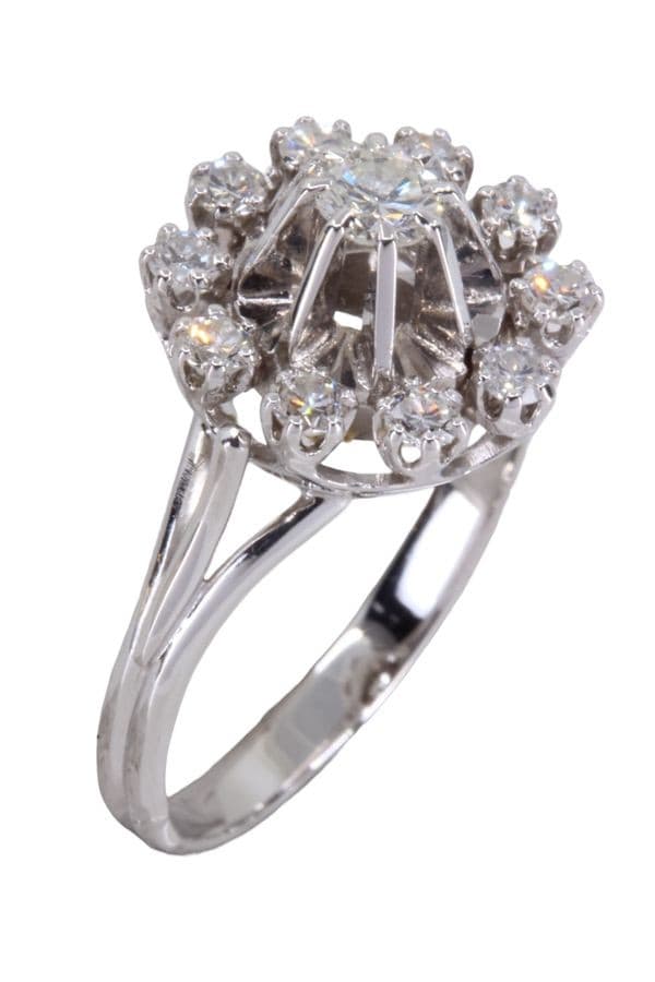 BAGUE MARGUERITE DIAMANTS 1950'S — vue 3