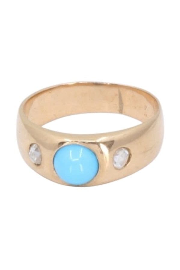 BAGUE JONC TURQUOISE ET DIAMANTS — vue 6