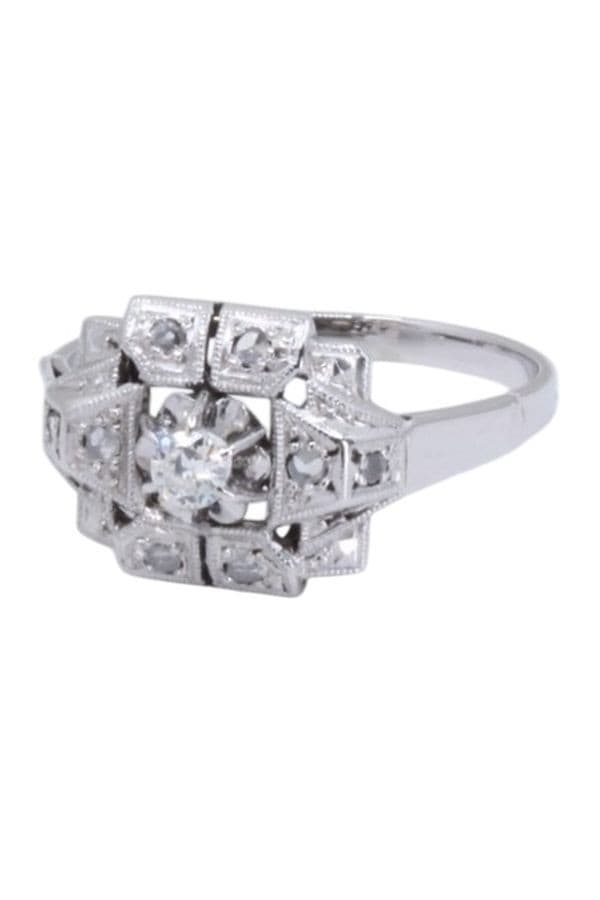 BAGUE ART DÉCO DIAMANTS — vue 6