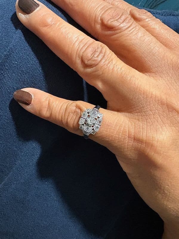 BAGUE ART DÉCO DIAMANTS — vue 2