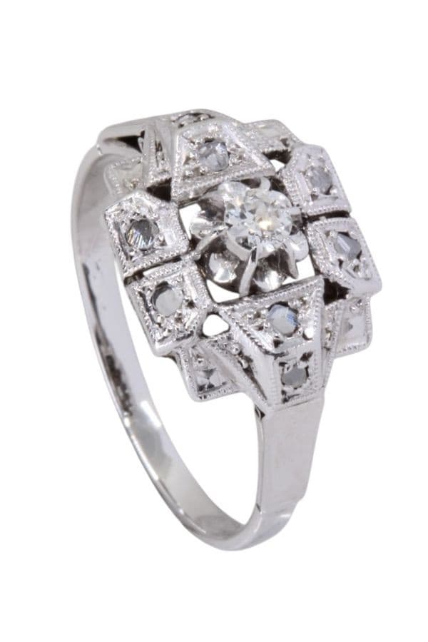 BAGUE ART DÉCO DIAMANTS — vue 5