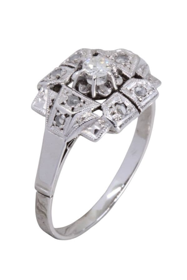 BAGUE ART DÉCO DIAMANTS — vue 3