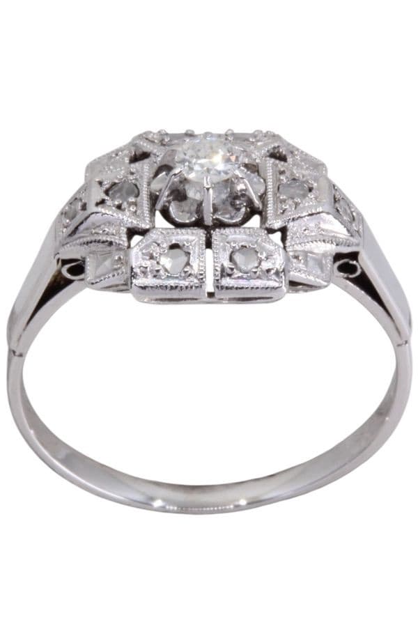 BAGUE ART DÉCO DIAMANTS — vue 1