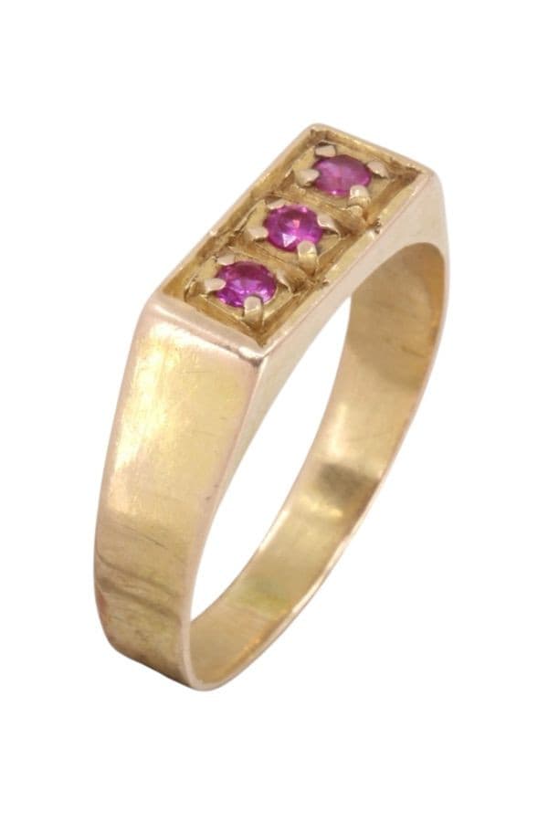 BAGUE MODERNE RUBIS — vue 3