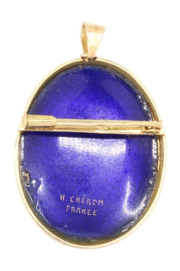 PENDENTIF BROCHE ÉMAIL DE LIMOGES — vue 3