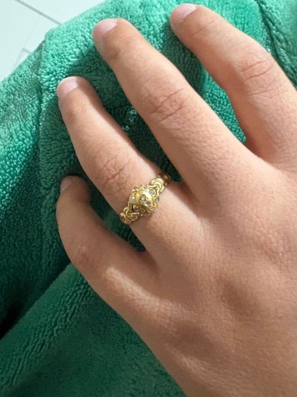 BAGUE DIAMANT ANCIENNE ENFANT — vue 2