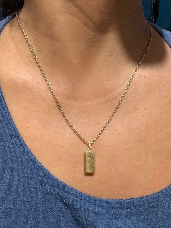 PENDENTIF LINGOT MODERNE — vue 2
