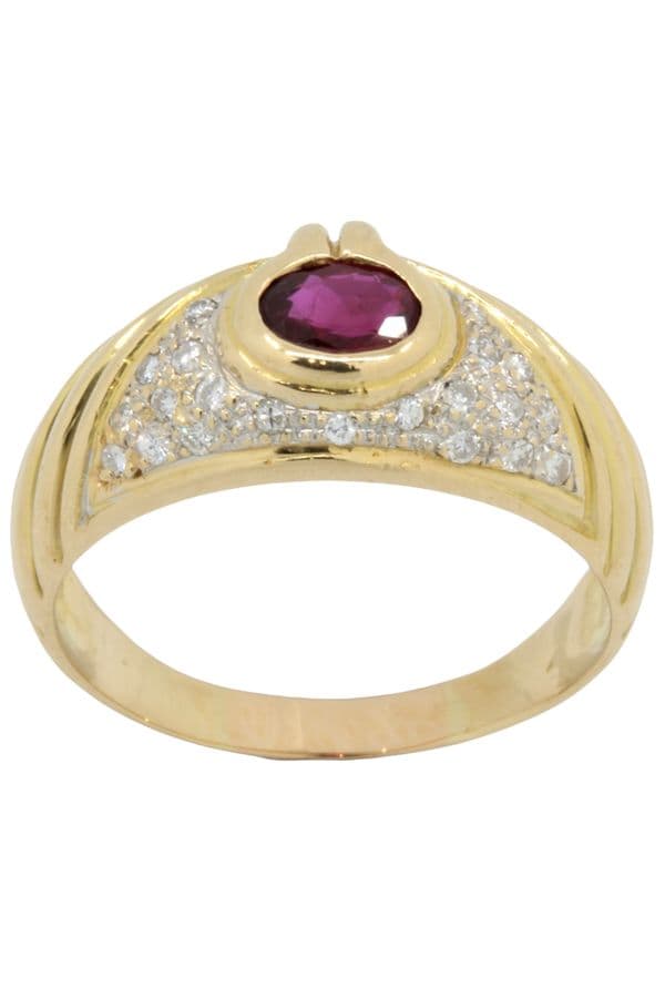 BAGUE MODERNE RUBIS ET DIAMANTS — vue 1