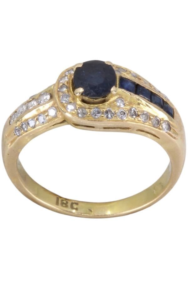 BAGUE SAPHIRS ET DIAMANTS — vue 1