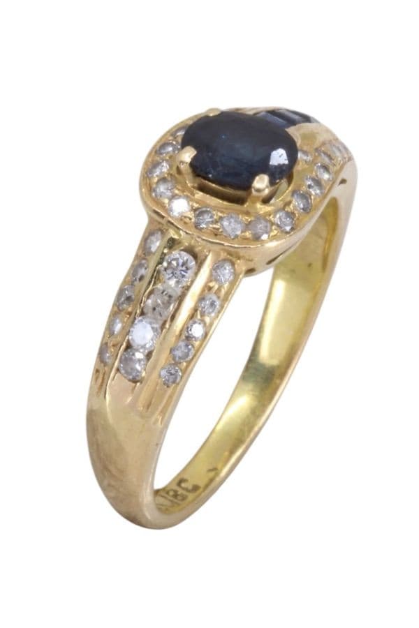 BAGUE SAPHIRS ET DIAMANTS — vue 3
