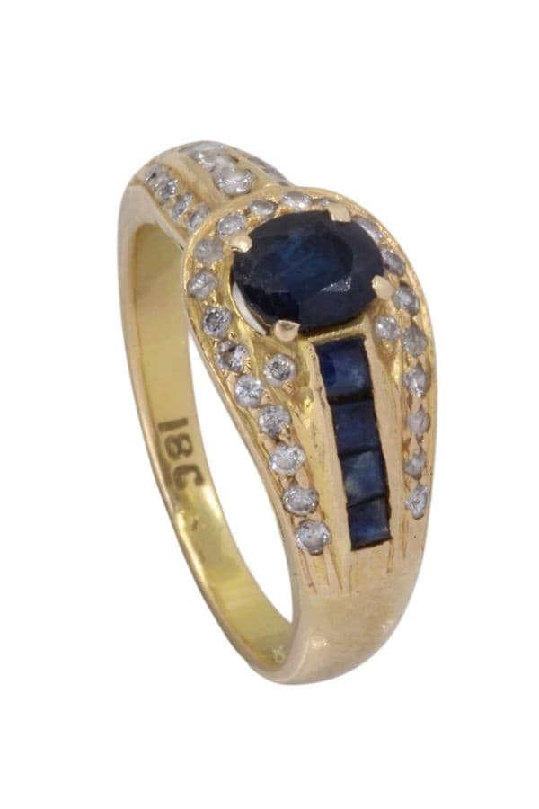 BAGUE SAPHIRS ET DIAMANTS — vue 4