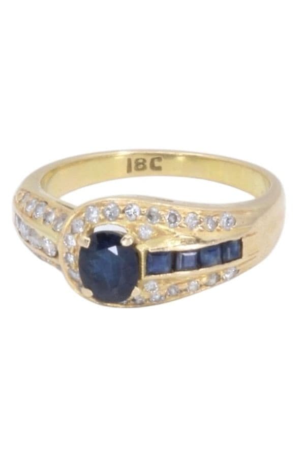 BAGUE SAPHIRS ET DIAMANTS — vue 5