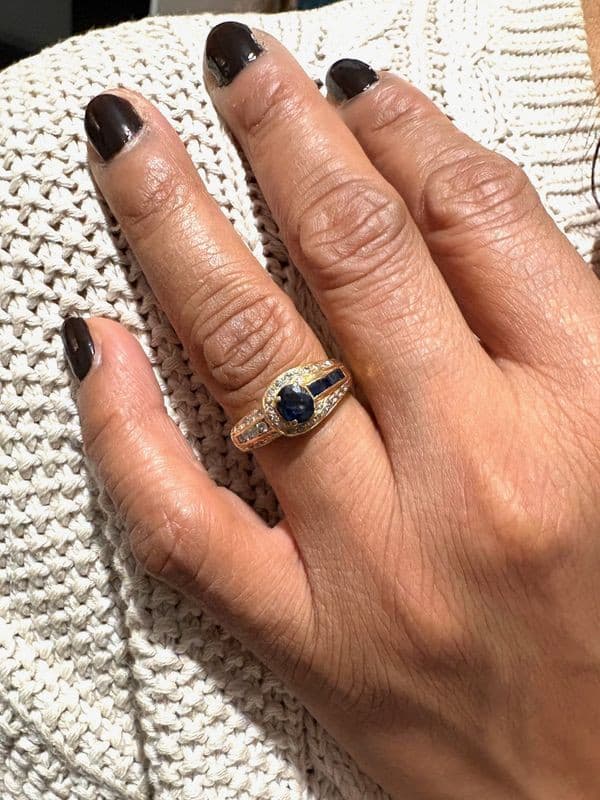 BAGUE SAPHIRS ET DIAMANTS — vue 2