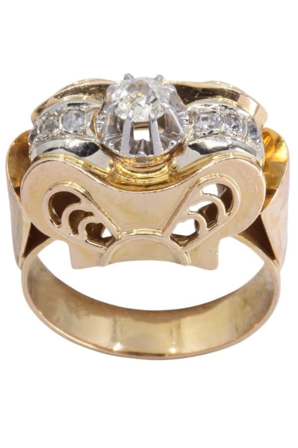 BAGUE DIAMANTS 1950'S — vue 1
