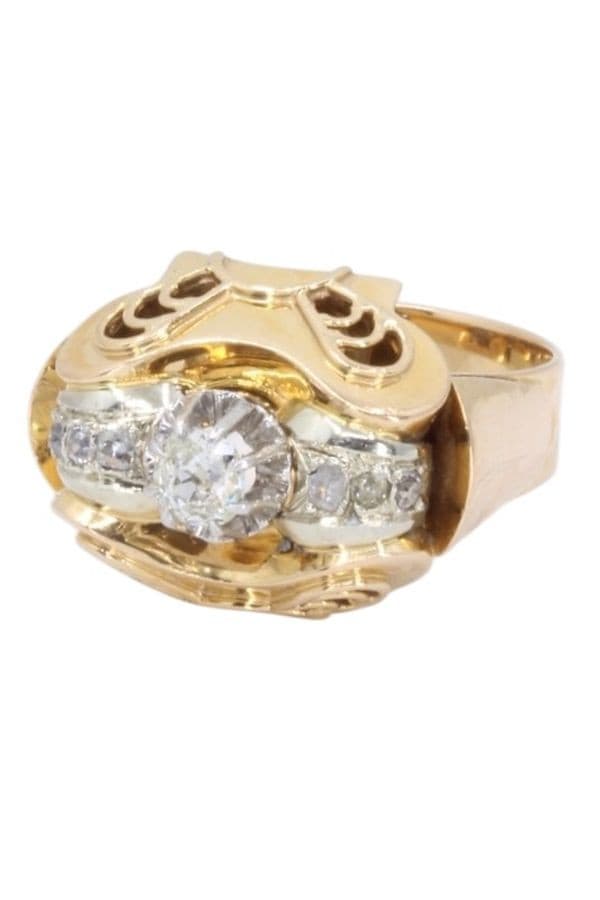 BAGUE DIAMANTS 1950'S — vue 6