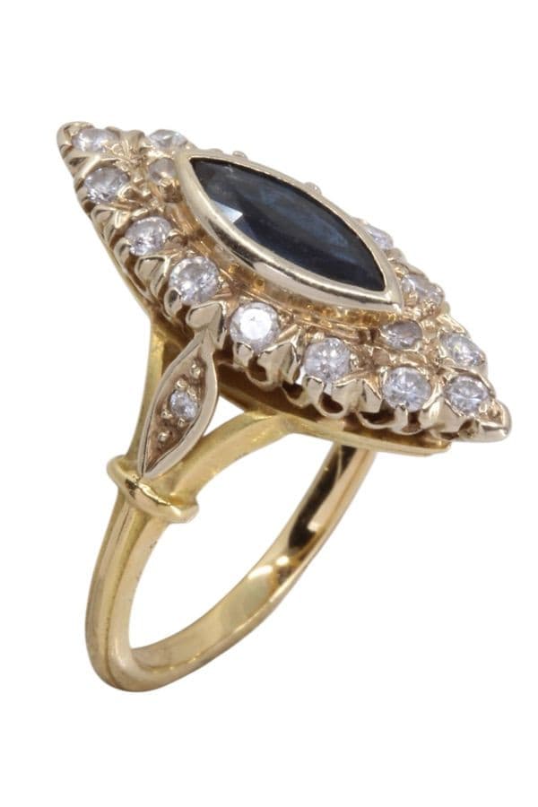 BAGUE MARQUISE DIAMANTS — vue 3