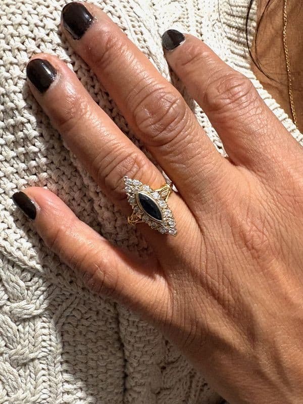 BAGUE MARQUISE DIAMANTS — vue 2