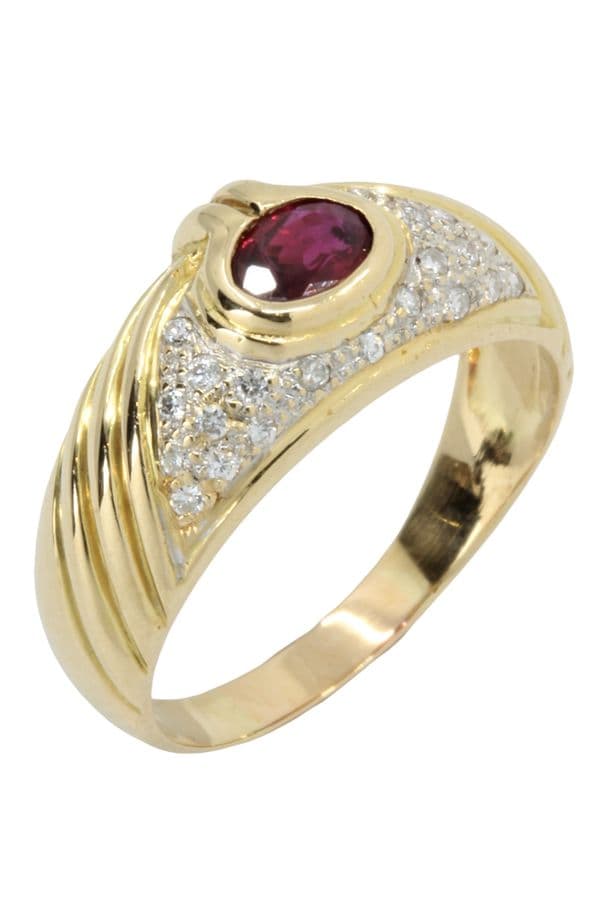 BAGUE MODERNE RUBIS ET DIAMANTS — vue 4