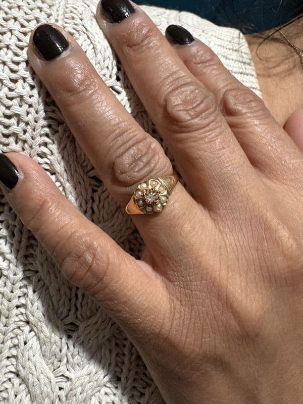 BAGUE NAPOLÉON III PERLES — vue 2