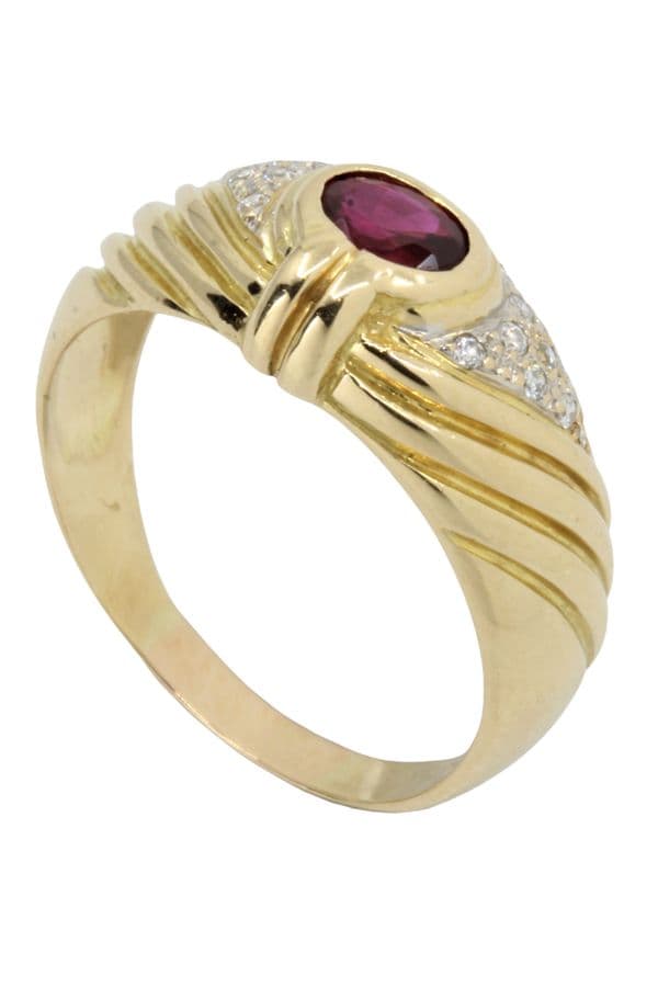 BAGUE MODERNE RUBIS ET DIAMANTS — vue 5