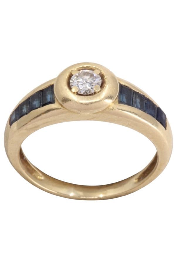 BAGUE MODERNE DIAMANT ET SAPHIRS