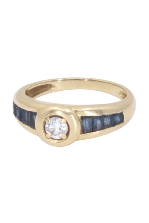 BAGUE MODERNE DIAMANT ET SAPHIRS — vue 6