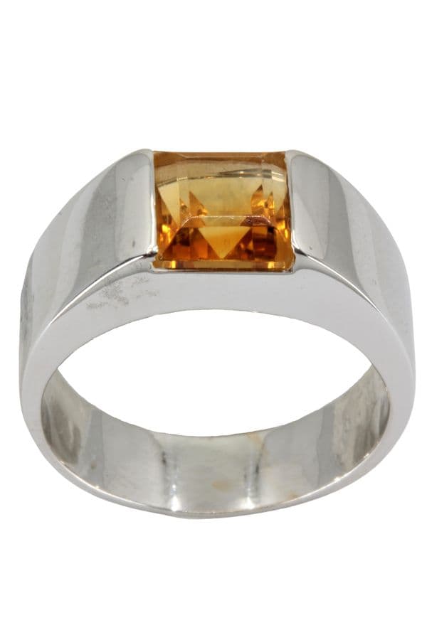 BAGUE MODERNE CITRINE MANDARINE — vue 1