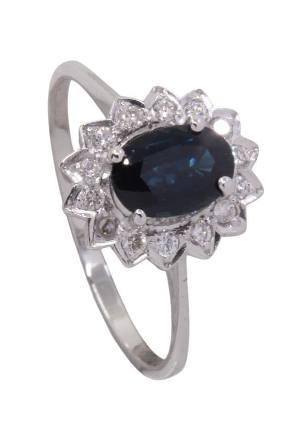 BAGUE MARGUERITE SAPHIR ET DIAMANTS — vue 5
