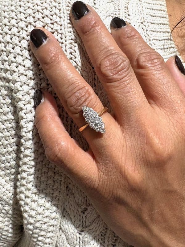 BAGUE MARQUISE DIAMANTS — vue 2
