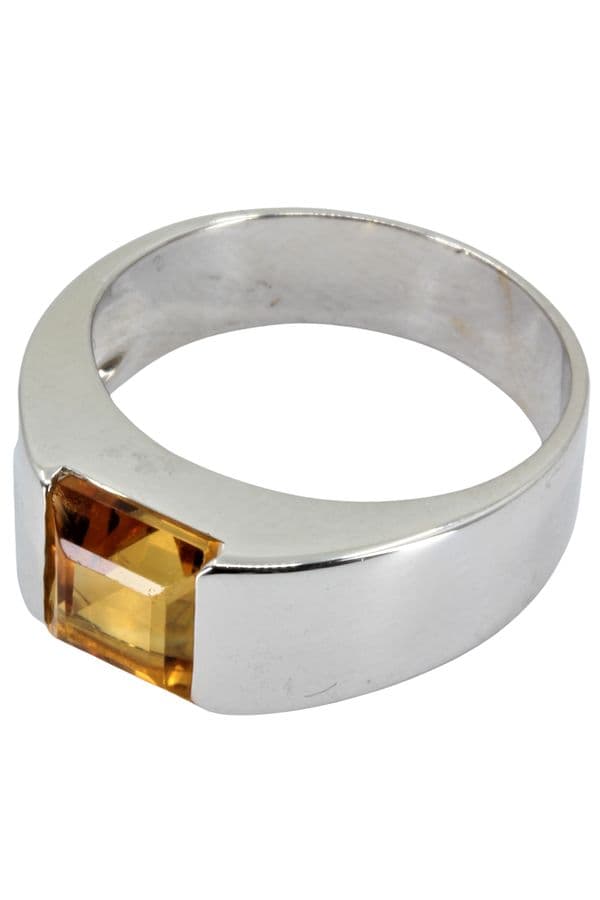 BAGUE MODERNE CITRINE MANDARINE — vue 3