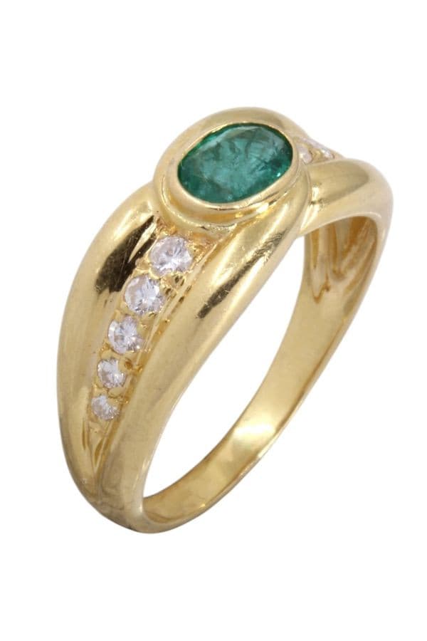 BAGUE ÉMERAUDE ET DIAMANTS — vue 3