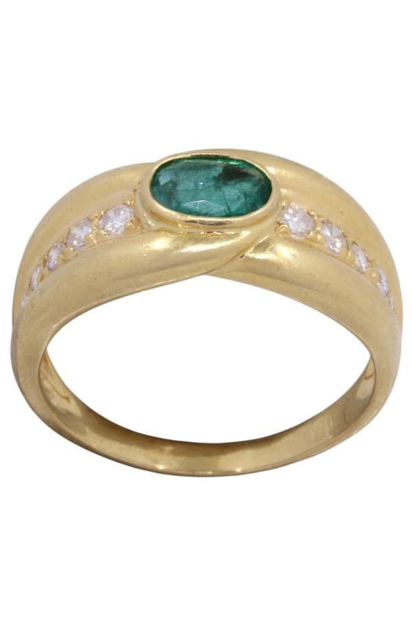 BAGUE ÉMERAUDE ET DIAMANTS