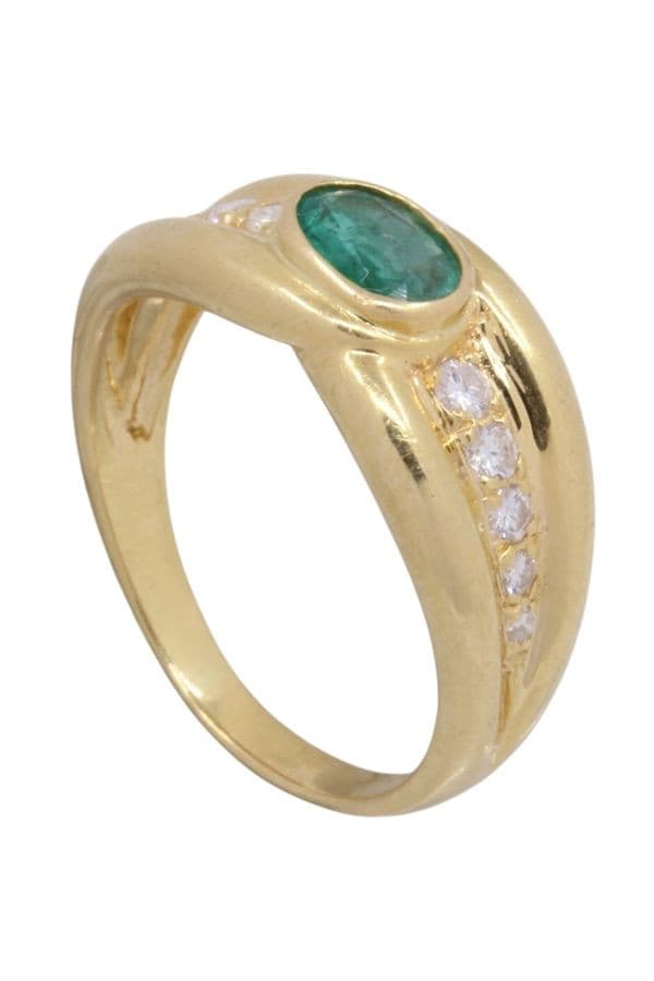 BAGUE ÉMERAUDE ET DIAMANTS — vue 4