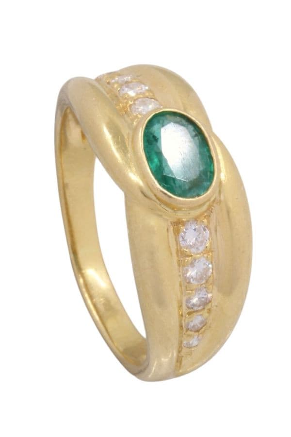 BAGUE ÉMERAUDE ET DIAMANTS — vue 5