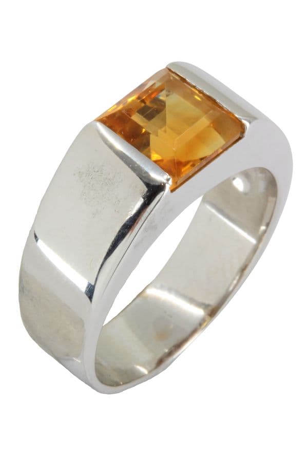BAGUE MODERNE CITRINE MANDARINE — vue 4