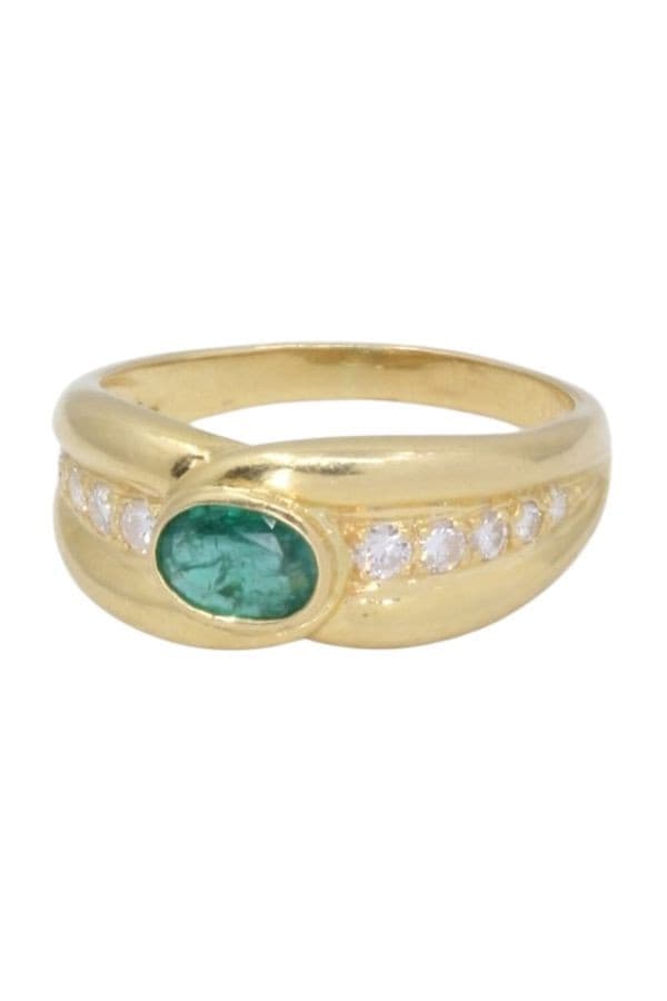 BAGUE ÉMERAUDE ET DIAMANTS — vue 6