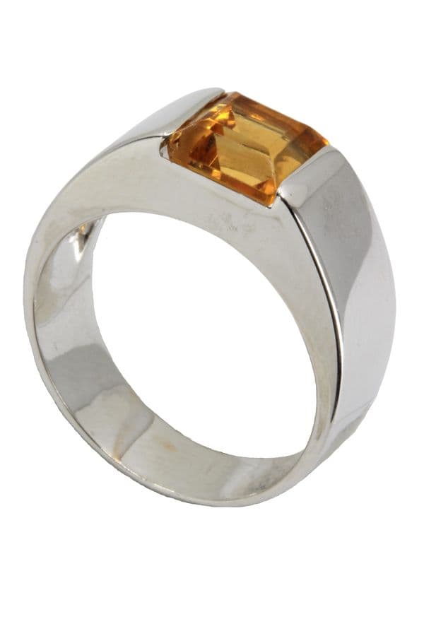 BAGUE MODERNE CITRINE MANDARINE — vue 5