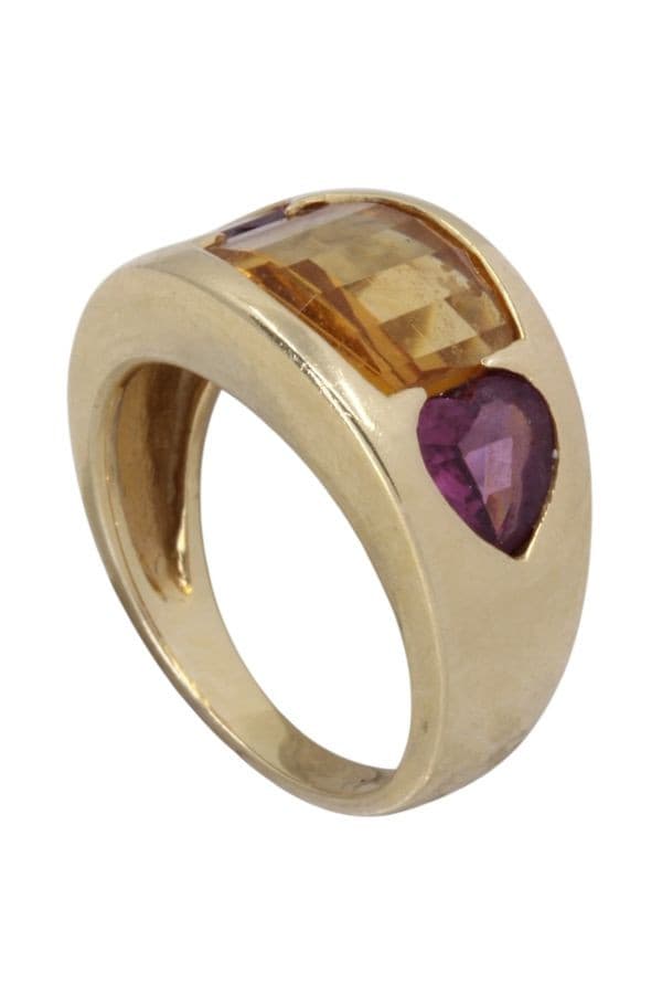 BAGUE MODERNE CITRINE ET GRENAT — vue 4