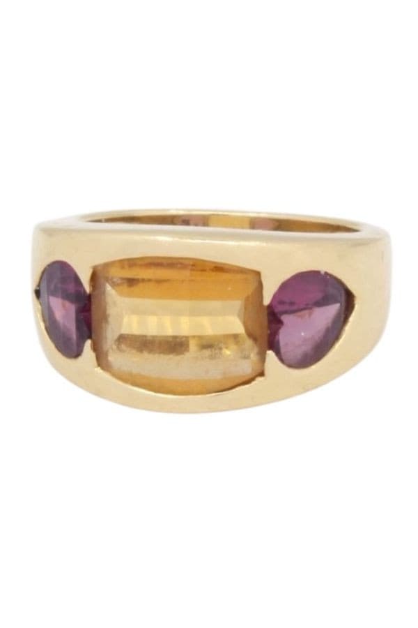 BAGUE MODERNE CITRINE ET GRENAT — vue 6