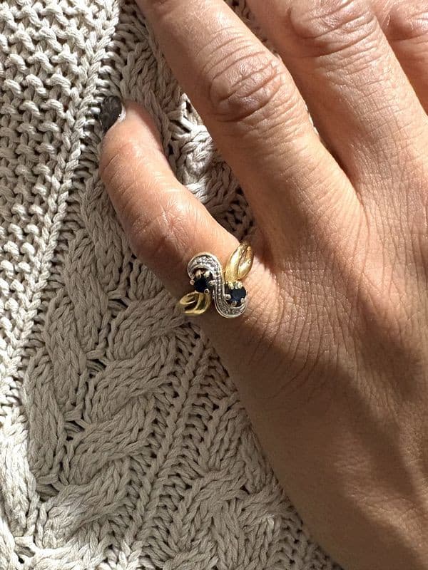 BAGUE TOI ET MOI SAPHIRS ET DIAMANTS — vue 2