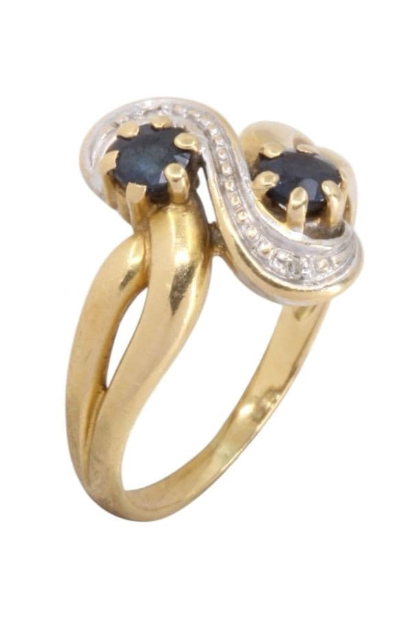 BAGUE TOI ET MOI SAPHIRS ET DIAMANTS — vue 3