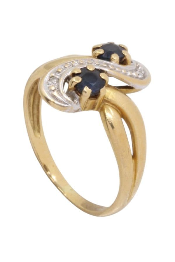 BAGUE TOI ET MOI SAPHIRS ET DIAMANTS — vue 4