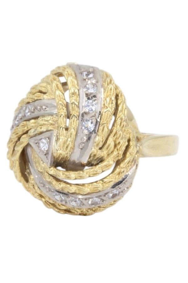 BAGUE 2 ORS DIAMANTS — vue 6