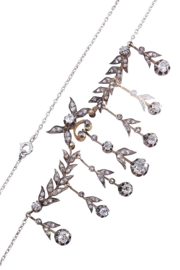 COLLIER DIAMANTS ART-NOUVEAU — vue 3