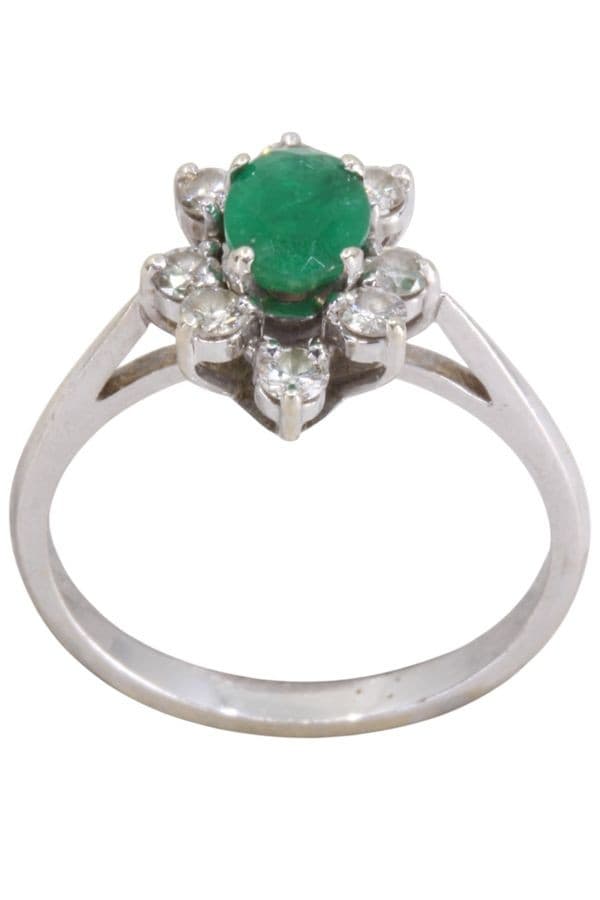 BAGE MARGUERITE EMERAUDE DIAMANTS — vue 1