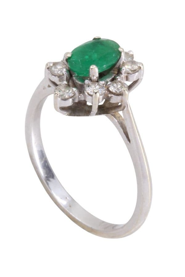 BAGE MARGUERITE EMERAUDE DIAMANTS — vue 4