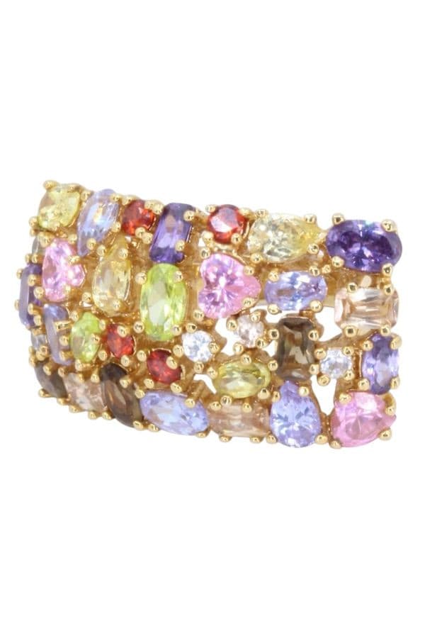 BAGUE FANTAISIE PIERRES DE COULEUR — vue 2