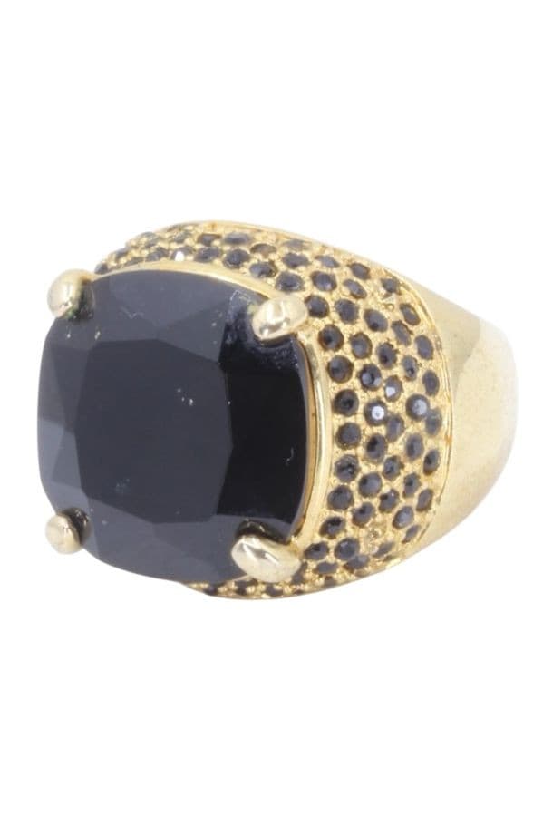 BAGUE FANTAISIE PIERRES NOIRES — vue 2